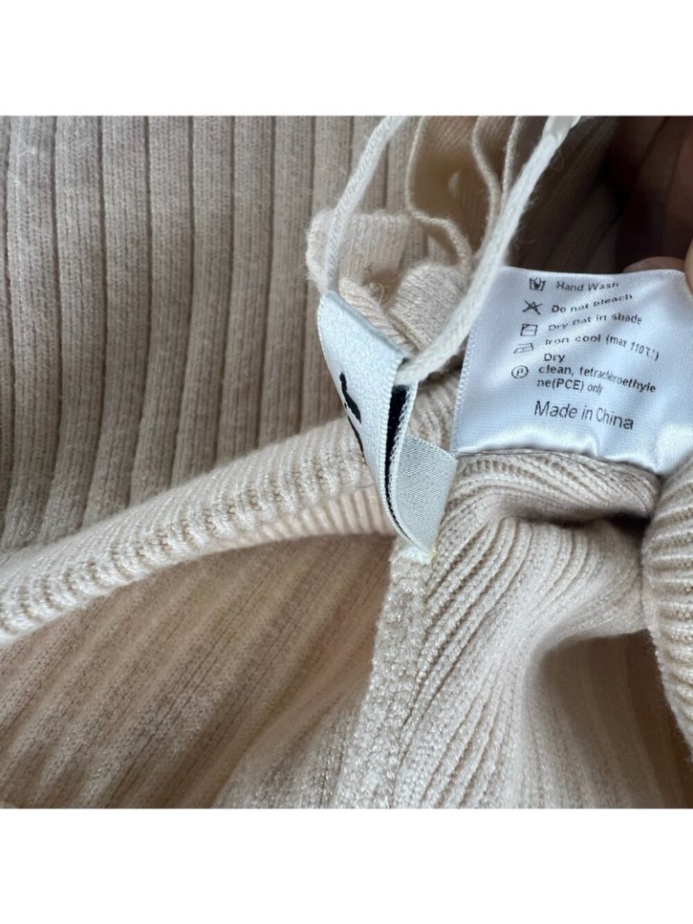 J.ING Ribbed Knit Wide Leg Lounge Pants Women One Size Stretch Drawstring Beige - Picture 10 of 12